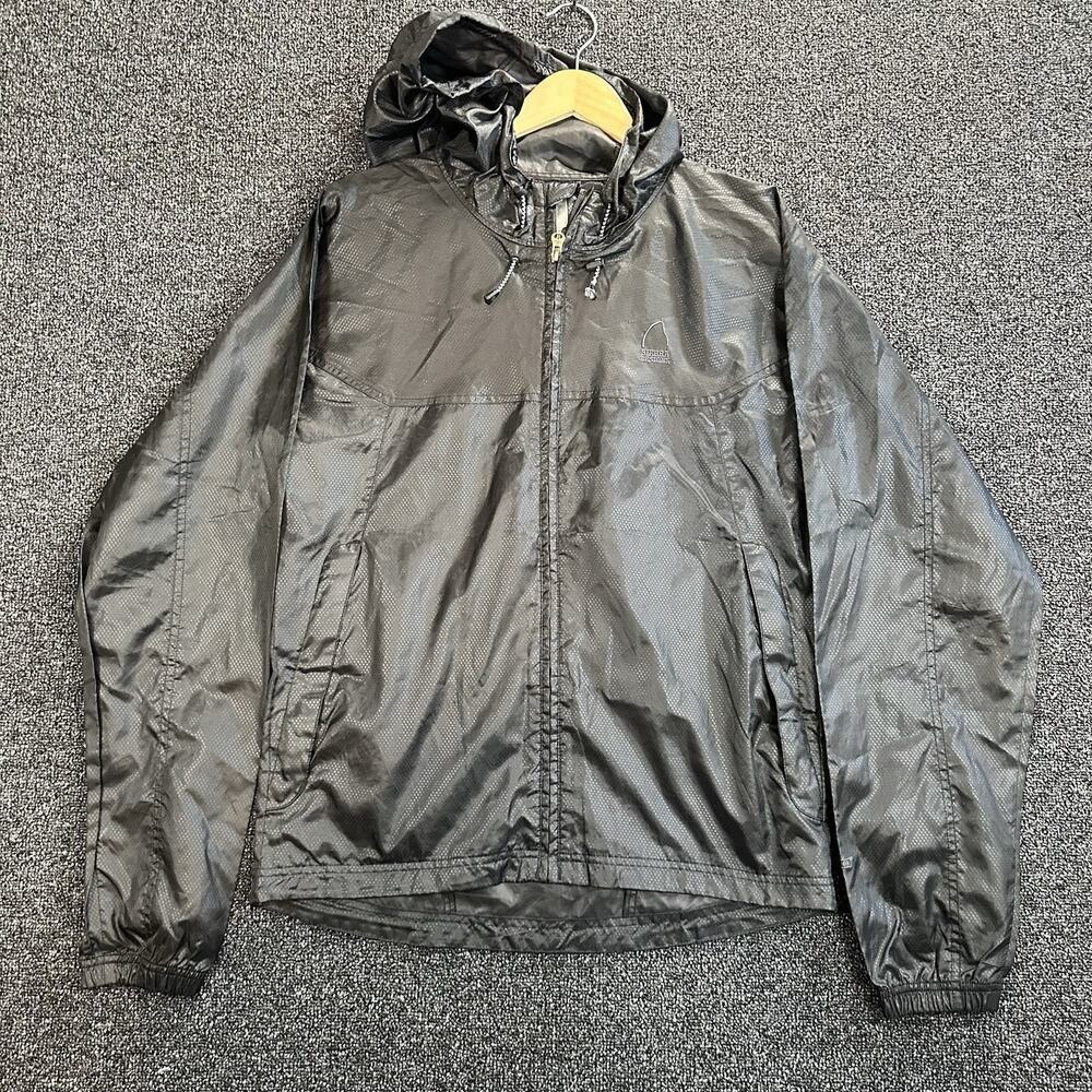 Sierra Designs Black Polyester Winderbreaker Mens Small Diamond Print MicroLight